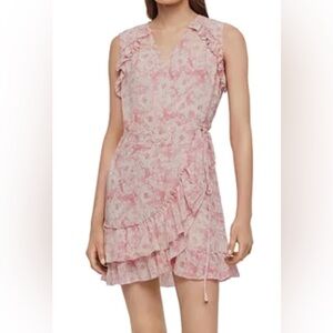 All Saints Priya Rosa Mini Wrap Dress Size:M